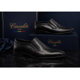 pantofi barbati eleganti negri din piele naturala fara siret GKR818EN